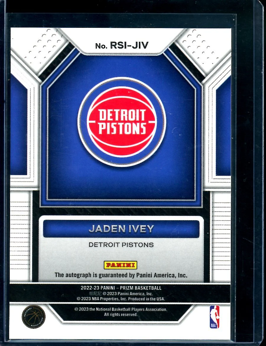 2022/23 Panini Prizm Jaden Ivey Rookie Auto Pistons - Image 2