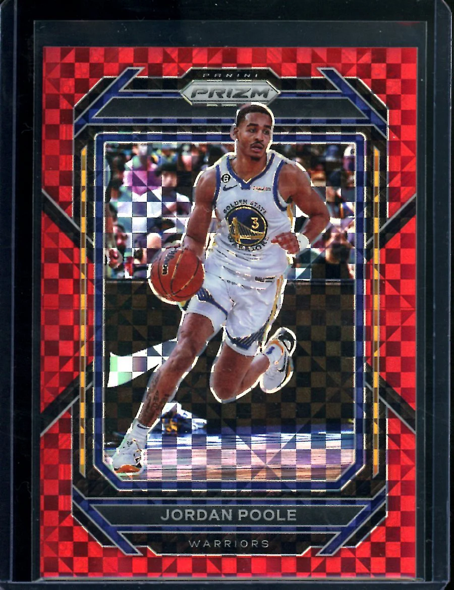 2022/23 Panini Prizm Jordan Poole Red Checkerboard /75 Warriors