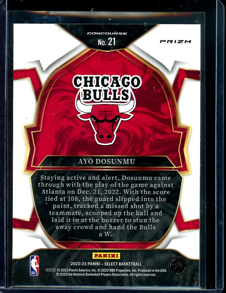 2022/23 Panini Select Ayo Dosunmu Concourse Cosmic Bulls - Image 2