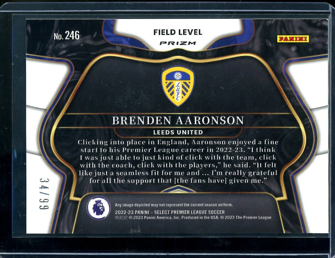 2022/23 Panini Select Brendan Aaronson Field Level Pink /99 Leeds - Image 2