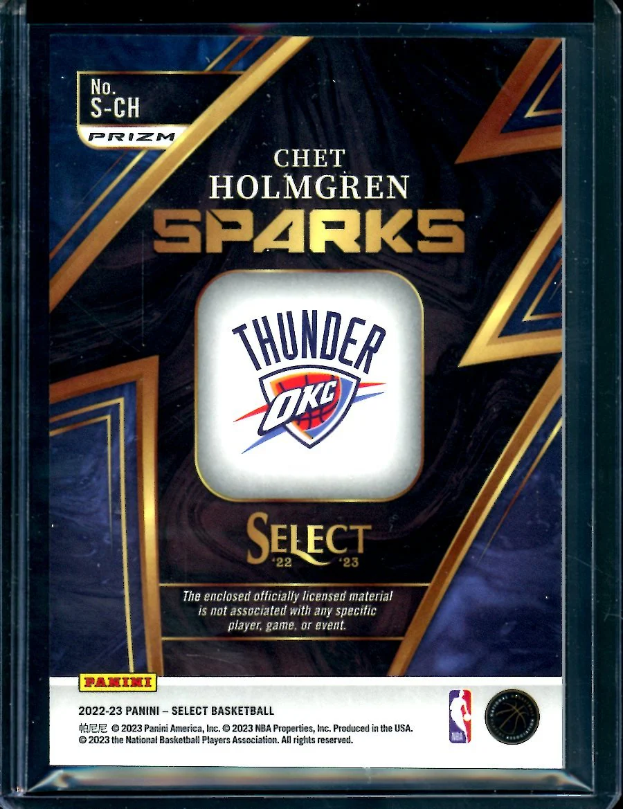 2022/23 Panini Select Chet Holmgren Rookie Patch Thunder - Image 2