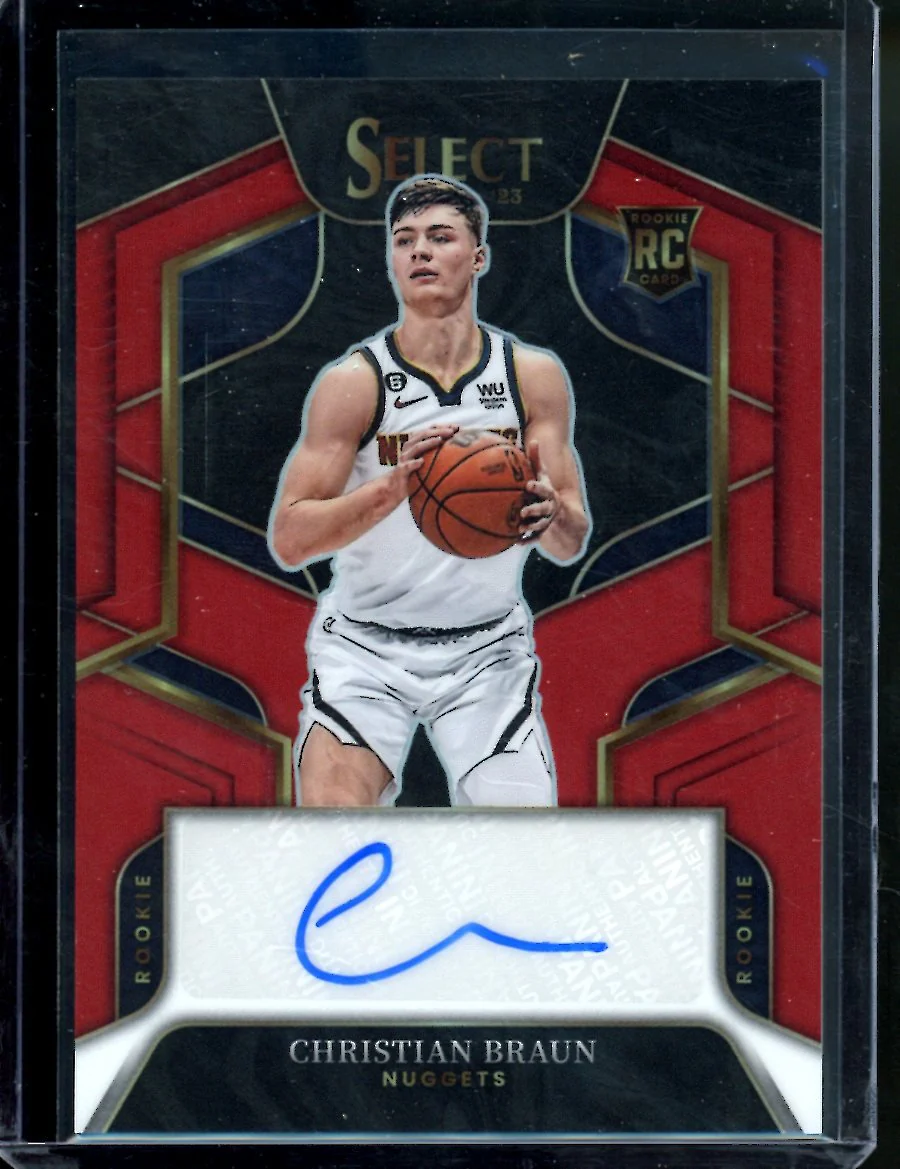 2022-23 Panini Select Christian Braun Rookie Auto Red /99 Nuggets