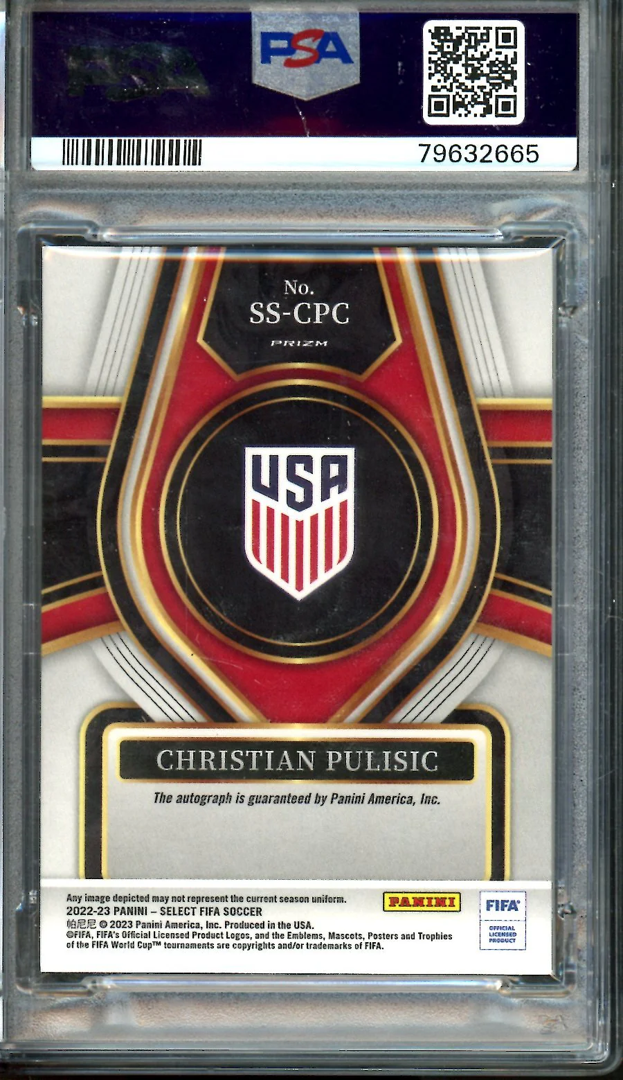 2022/23 Panini Select Christian Pulisic Select Signature Autograph PSA 10 United States - Image 2