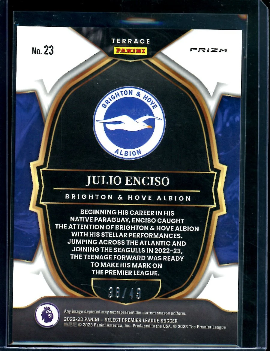 2022/23 Panini Select EPL Julio Enciso Rookie Terrace Tie-Dye /49 Brighton - Image 2