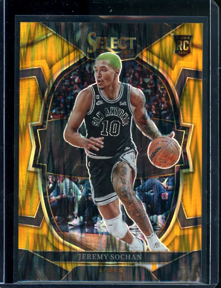 2022-23 Panini Select Jeremy Sochan Rookie Gold Shock /10 Spurs