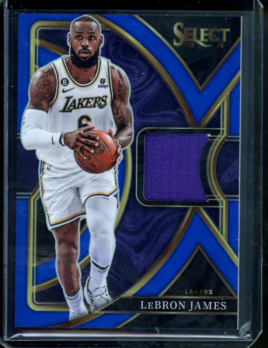 2022/23 Panini Select LeBron James Patch Blue /75 Lakers