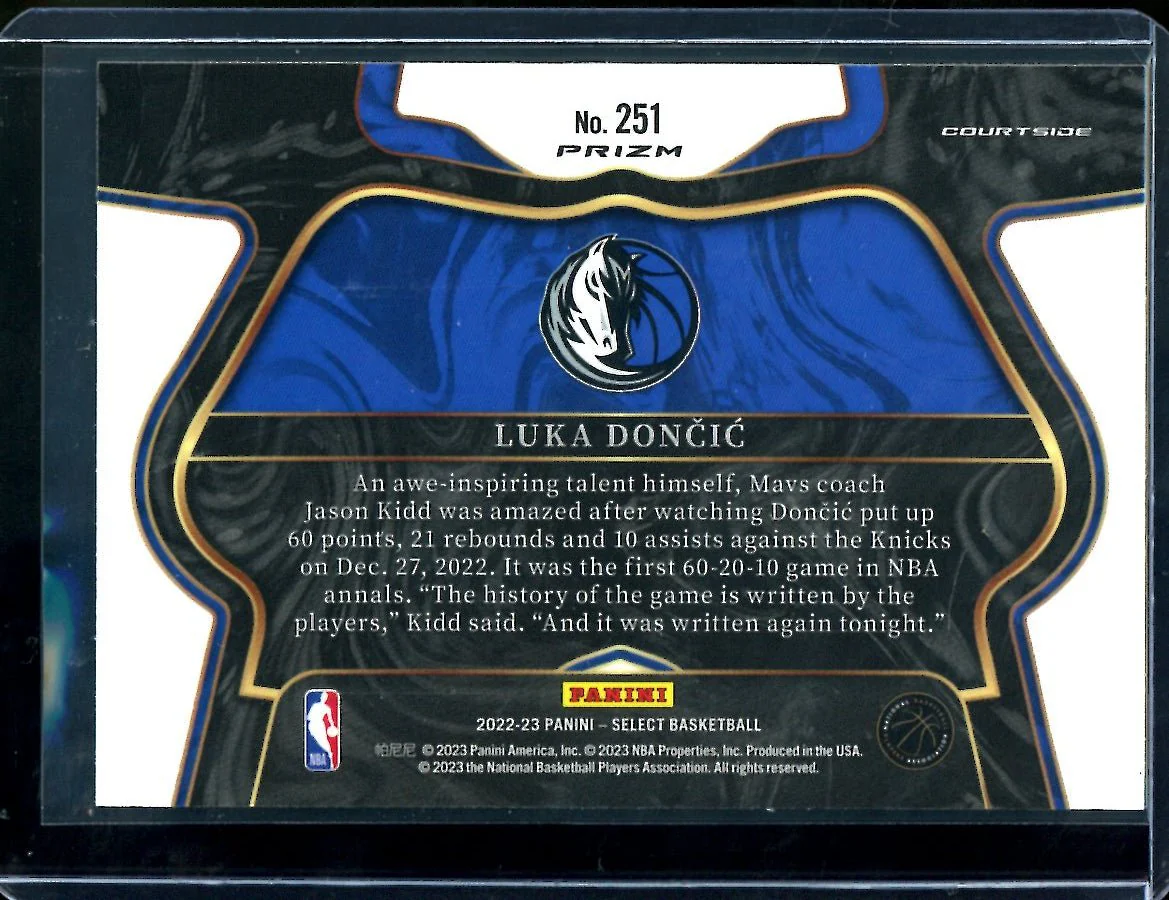 2022/23 Panini Select Luka Doncic Courtside Cosmic Mavericks - Image 2