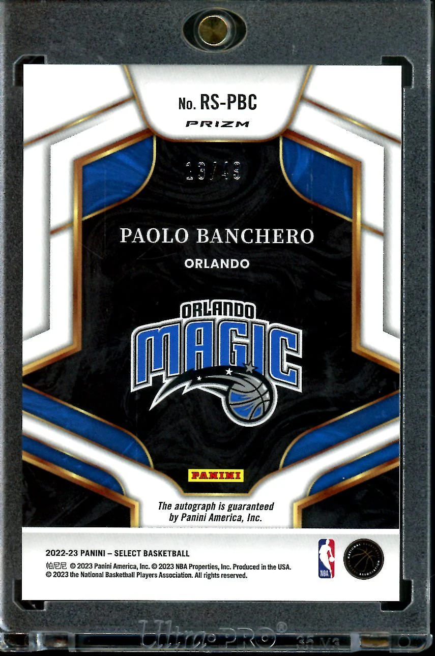 2022/23 Panini Select Paolo Banchero Blue Autograph /49 Magic - Image 2