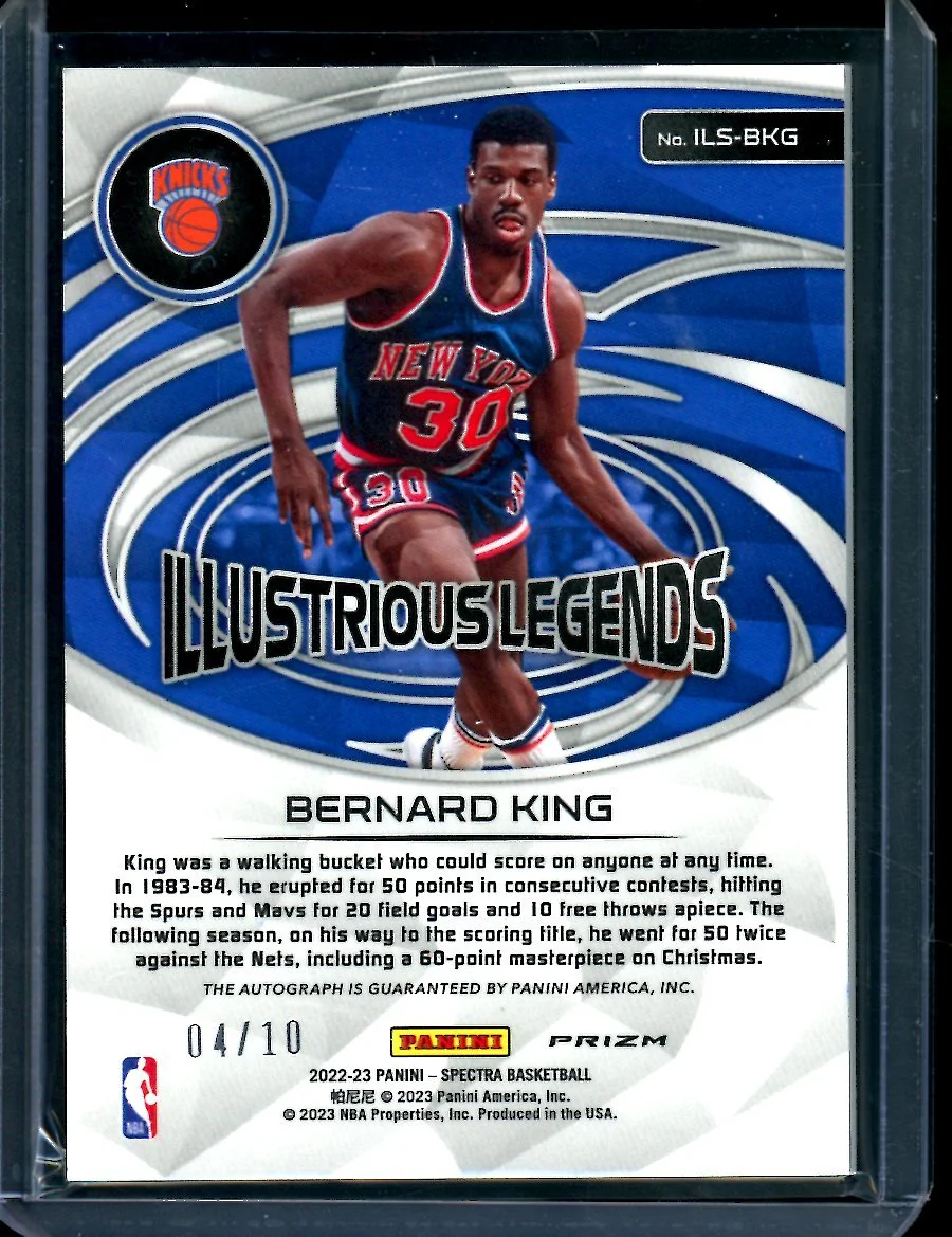 2022-23 Panini Spectra Bernard King Illustrious Legends Auto Gold /10 Knicks - Image 2