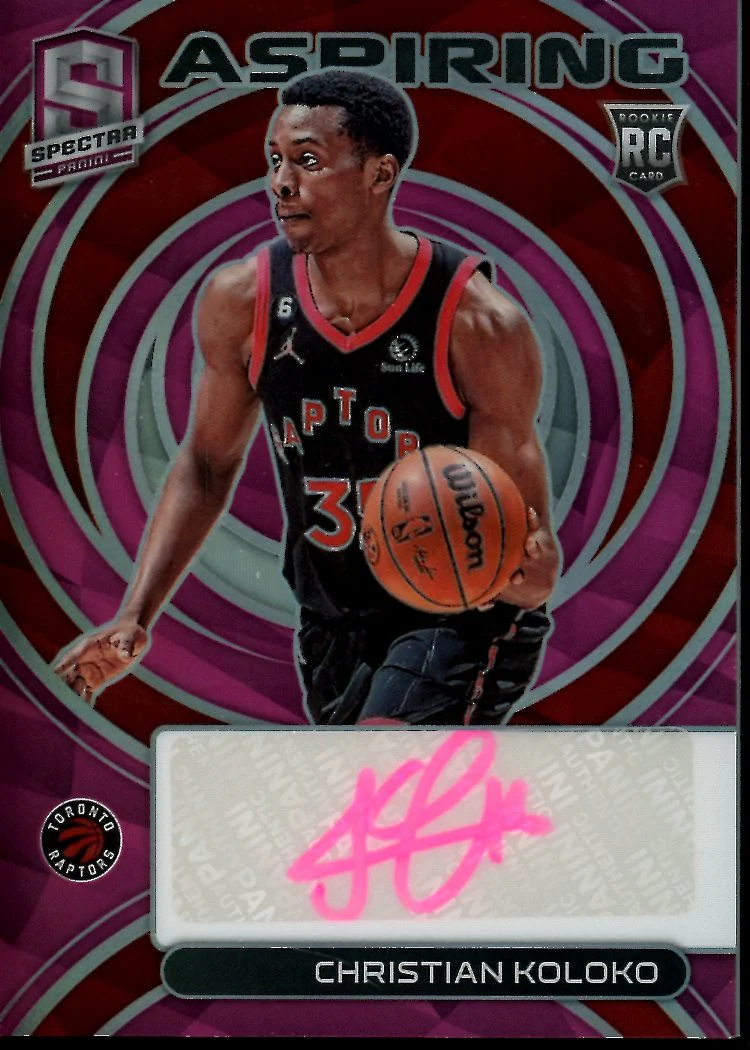 2022-23 Panini Spectra Christian Koloko Rookie Aspiring Auto /25 Raptors