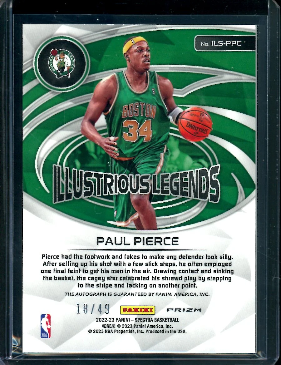 2022-23 Panini Spectra Paul Pierce Illustrious Legends Auto Astral /49 Celtics - Image 2