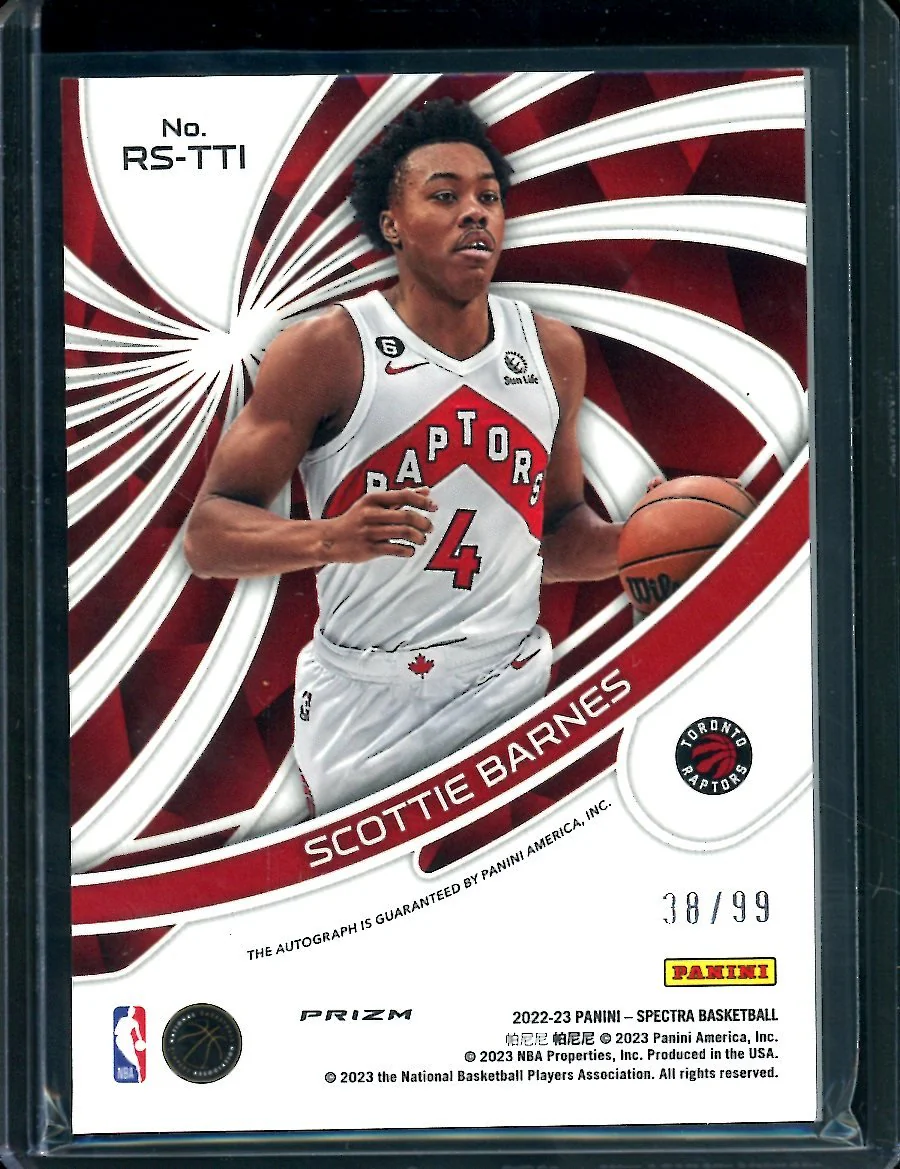 2022-23 Panini Spectra Scottie Barnes Radiant Auto /99 Raptors - Image 2