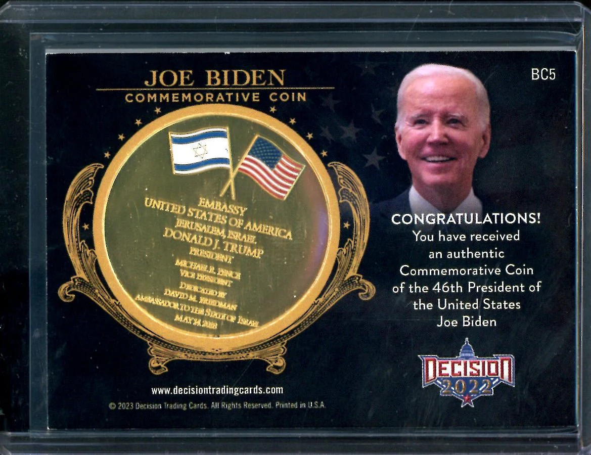 2022 Benchwarmers Decision Joe Biden Commemorative Coin /46 - Image 2
