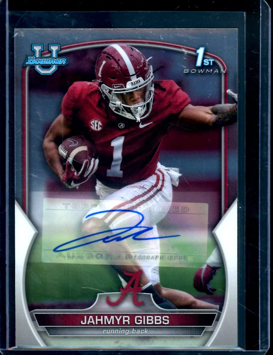 2022 Bowman Chrome University Jahmyr Gibbs 1st Bowman Auto Alabama