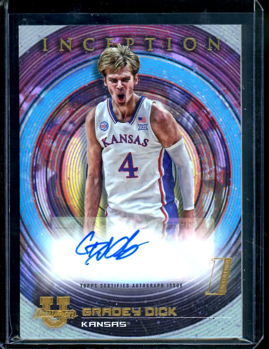 2022/23 Bowman University Inception Gradey Dick 1st Auto Kansas