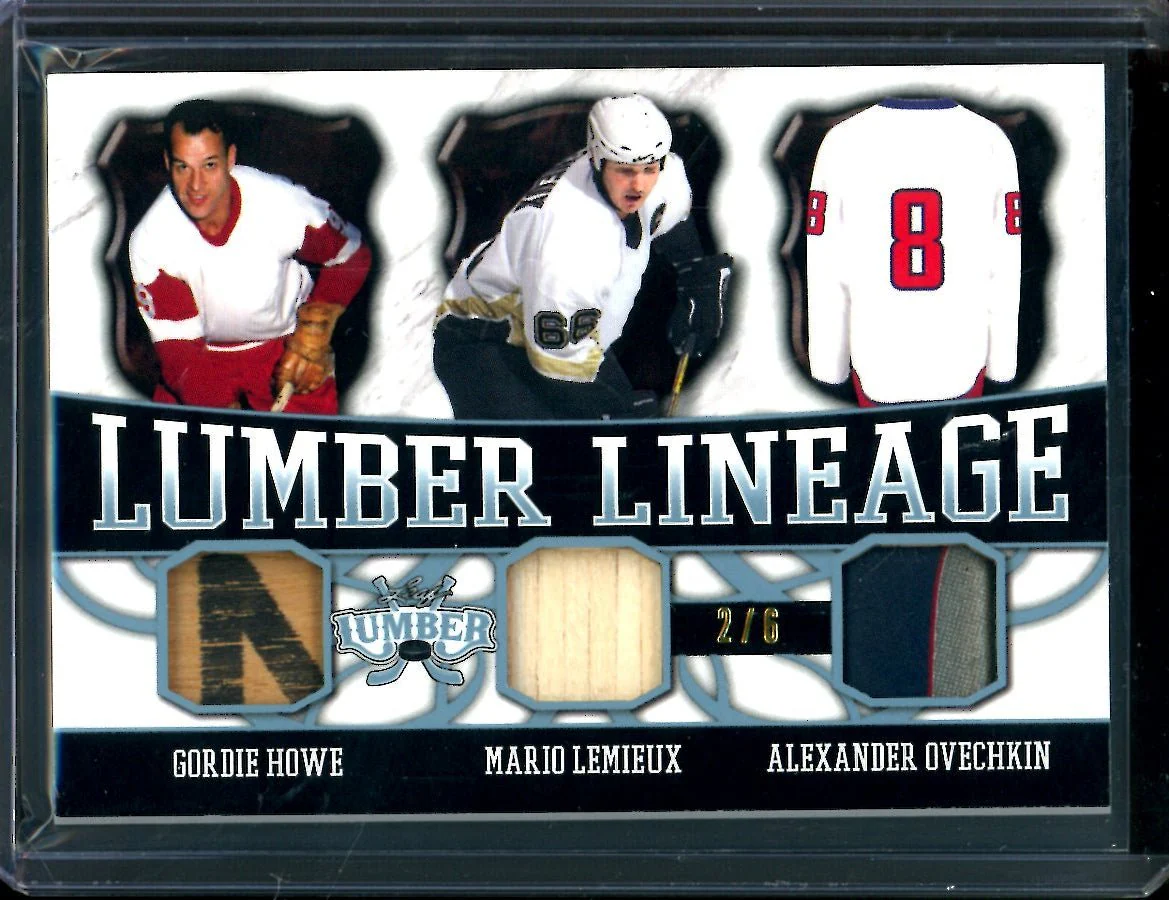 2022 Leaf Lumber Gordie Howe/Mario Lemieux/Alexander Ovechkin Triple Patch /6
