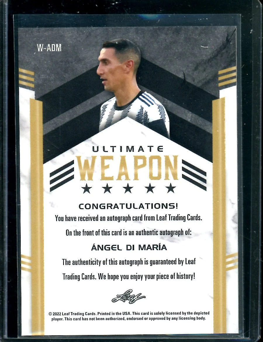 2022 Leaf Ultimate Soccer Angel Di Maria Ultimate Weapon Auto /10 - Image 2