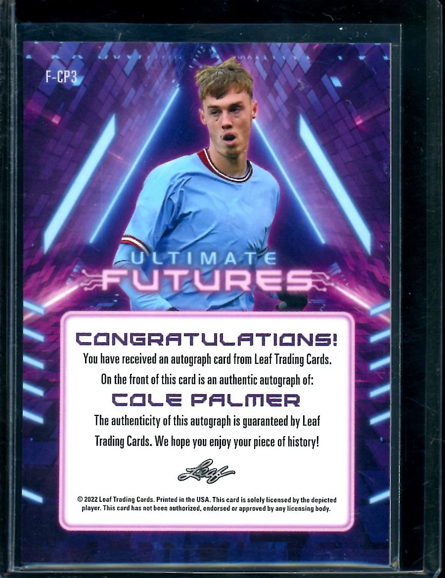 2022 Leaf Ultimate Soccer Cole Palmer Futures Auto /12 - Image 2