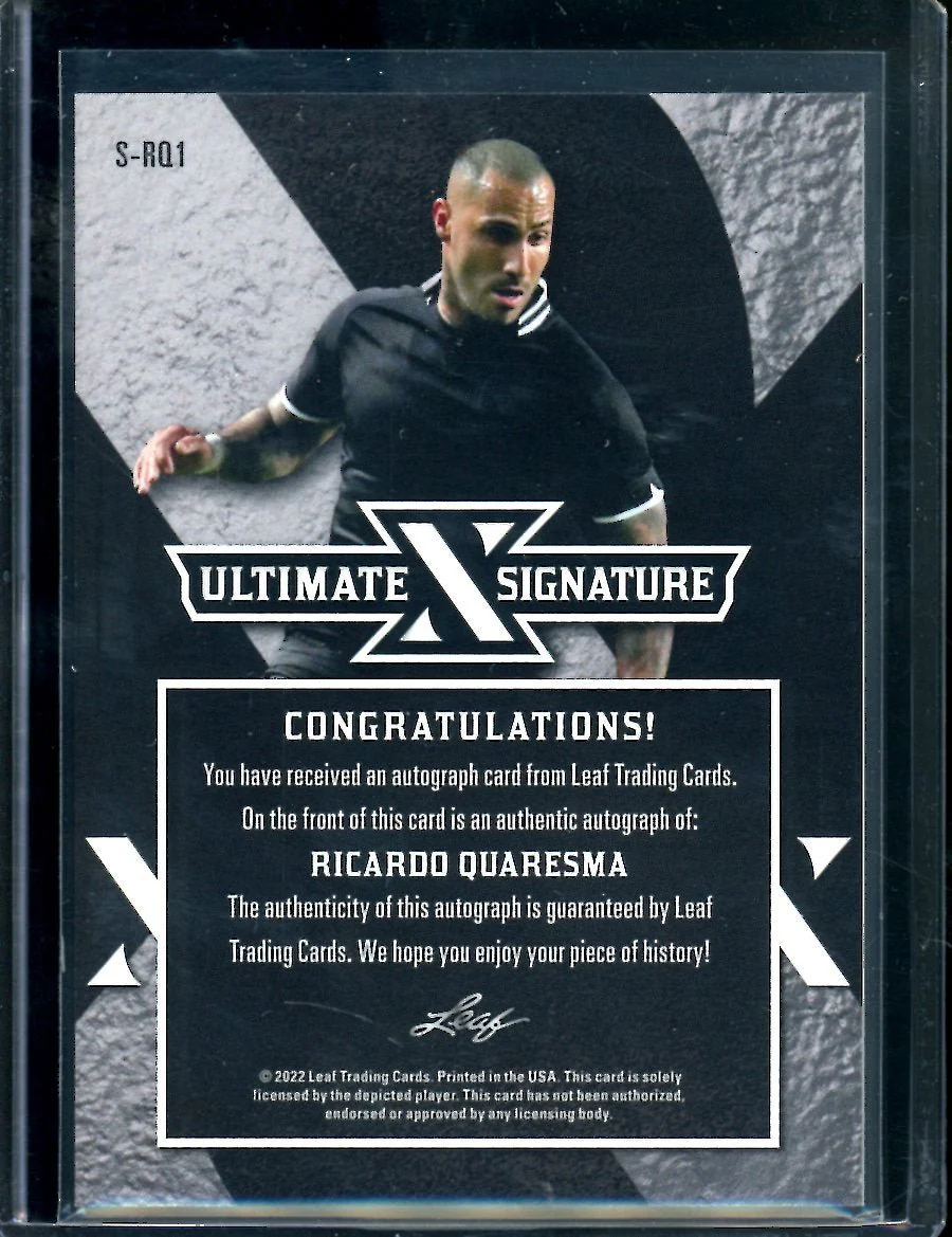 2022 Leaf Ultimate Soccer Ricardo Quaresma Ultimate Signatures Auto Green /6 - Image 2
