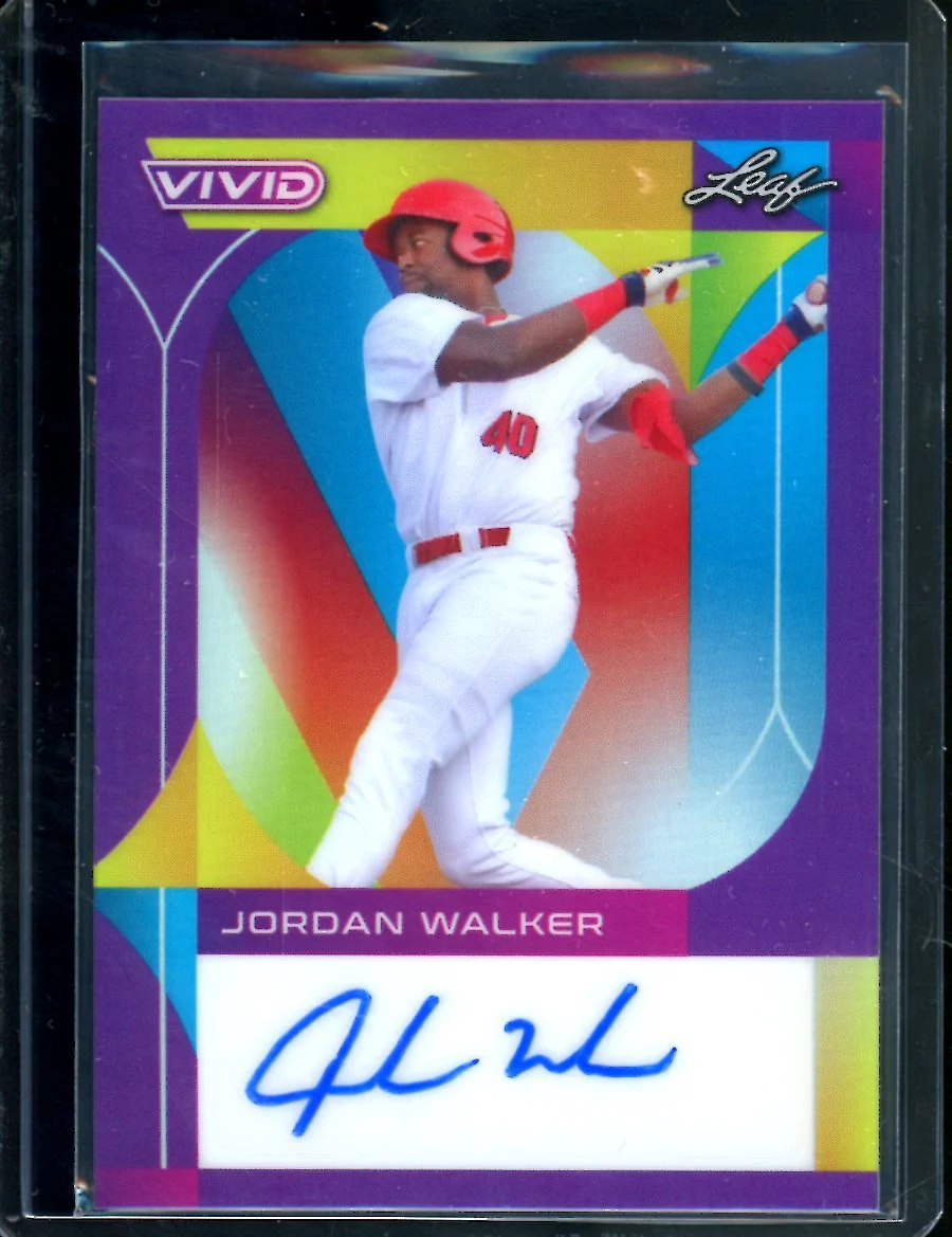 2022 Leaf Vivid Baseball Jordan Walker Auto Purple /5 Cardinals
