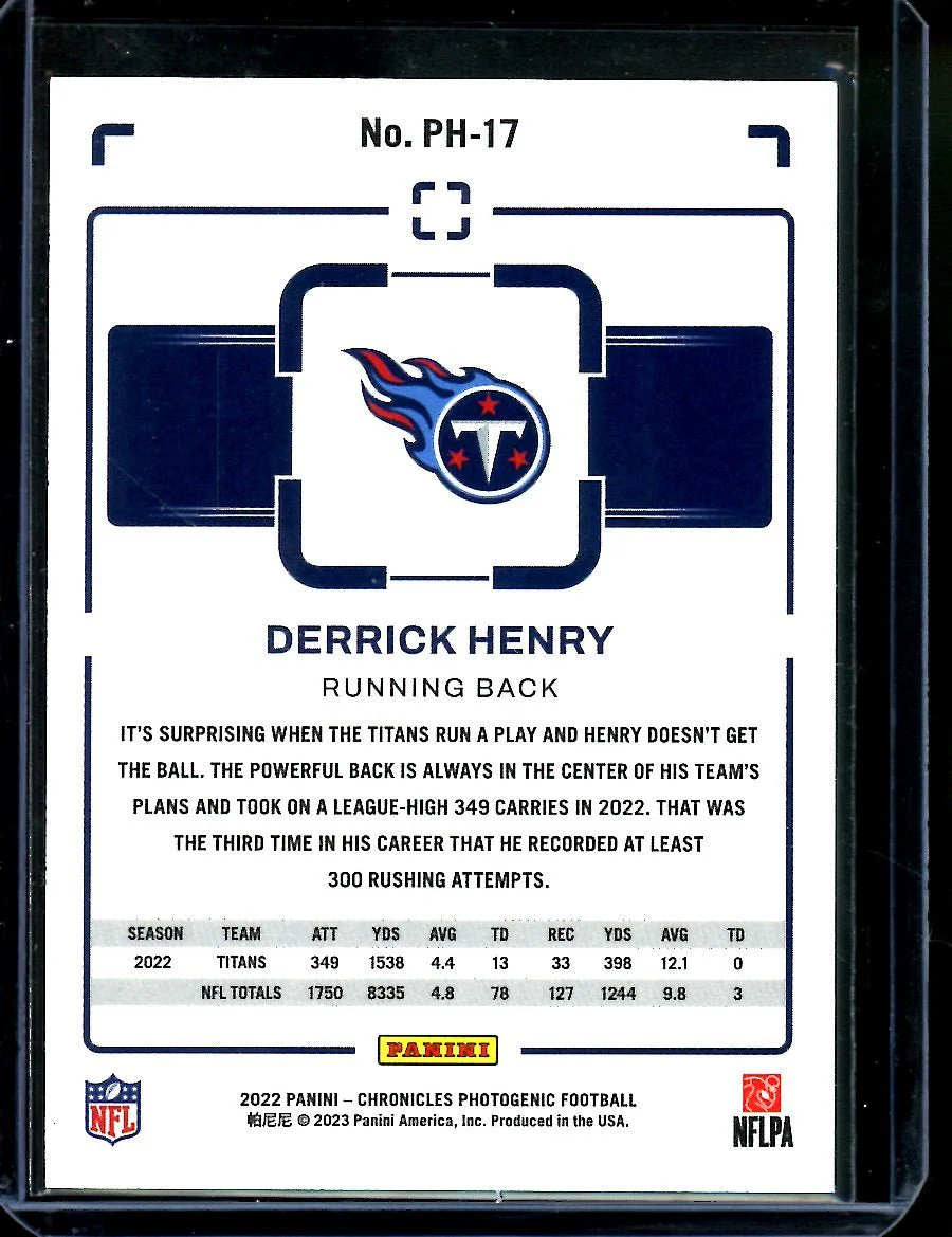 2022 Panini Chronicles Photogenic Derrick Henry Gold /10 Titans - Image 2