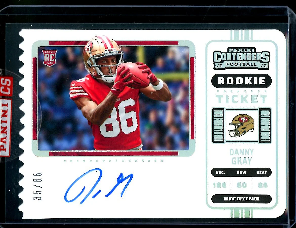 2022 Panini Contenders Danny Gray Rookie Ticket Variation Auto /86 49ers