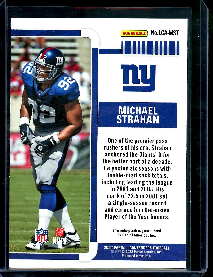 2022 Panini Contenders Michael Strahan Legends Auto /25 Giants - Image 2
