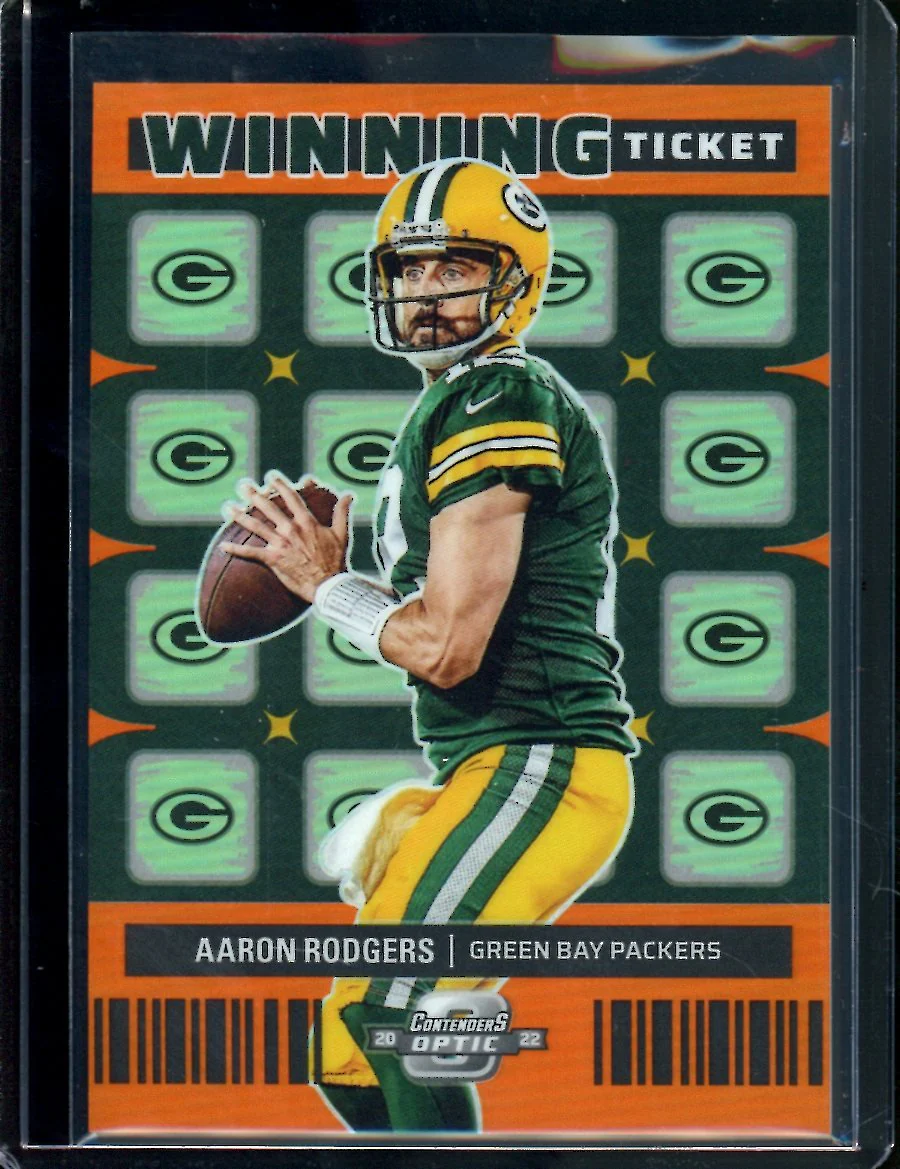 2022 Panini Contenders Optic Aaron Rodgers Winning Ticket Orange /50 Packers