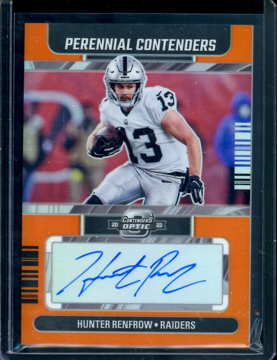 2022 Panini Contenders Optic Hunter Renfrow Perennial Contenders Auto Orange /35 Raiders