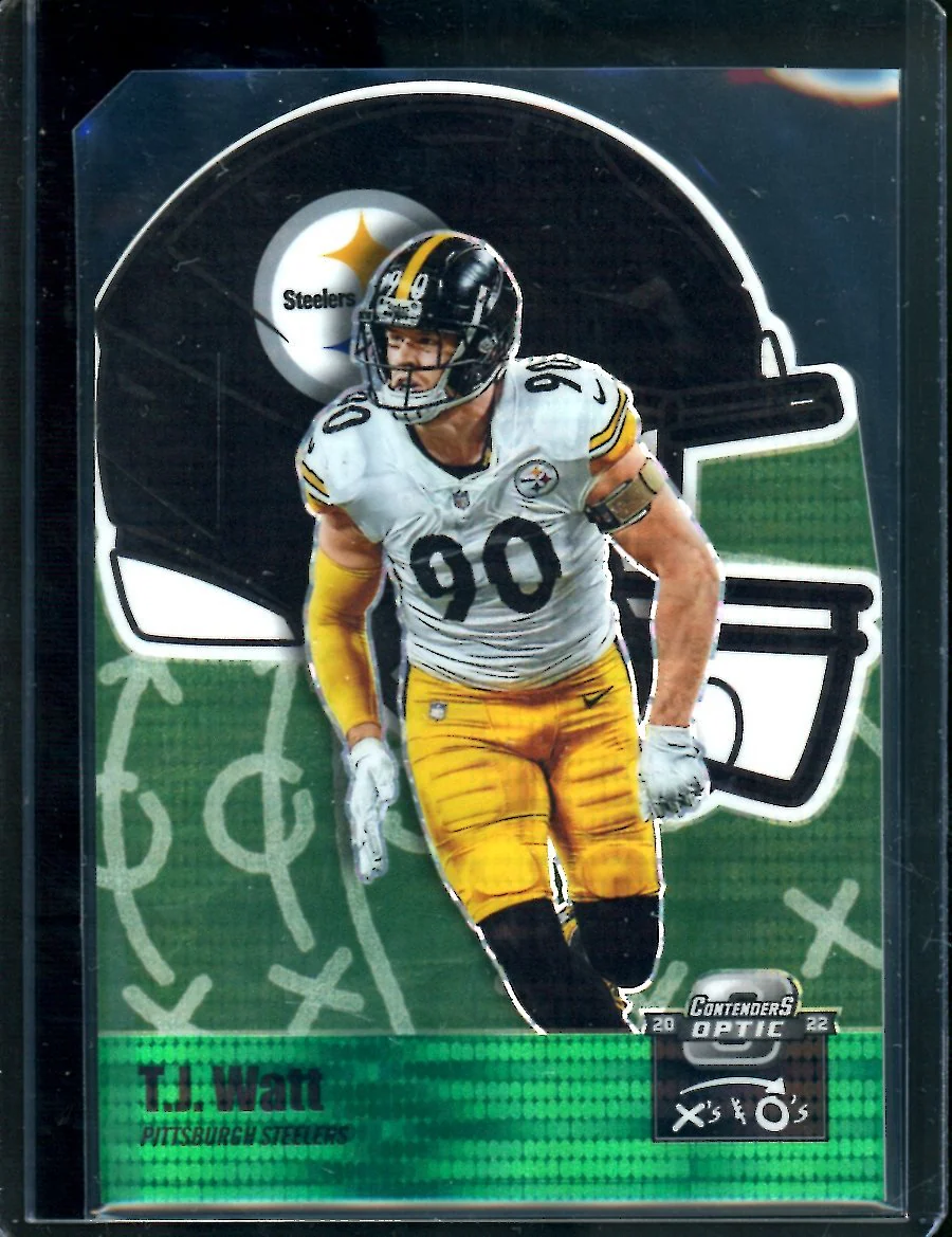 2022 Panini Contenders Optic T.J. Watt X's & O's Green Pulsar /30 Steelers