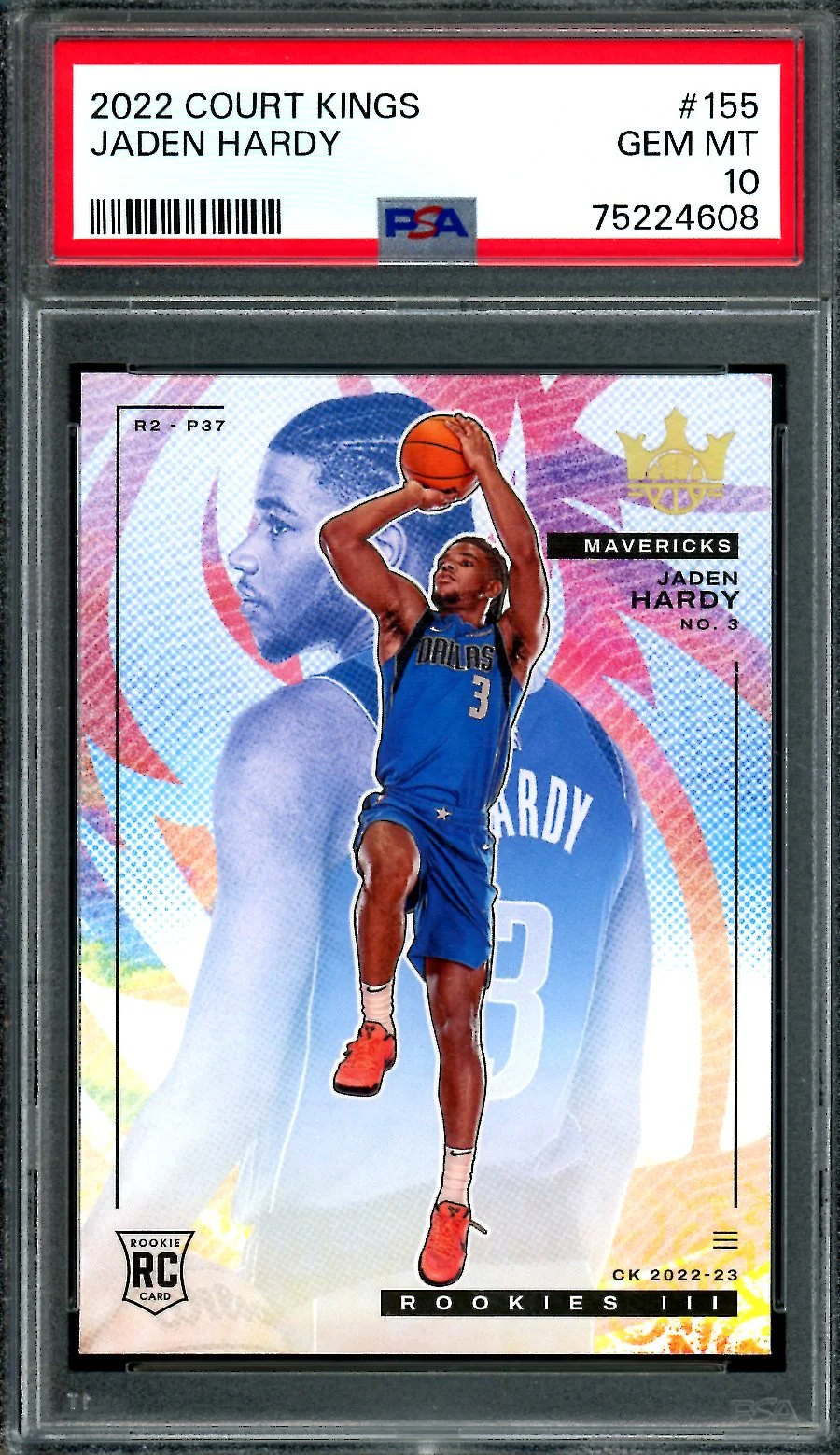 2022/23 Panini Court Kings Jaden Hardy Rookie #155 PSA 10 Mavericks