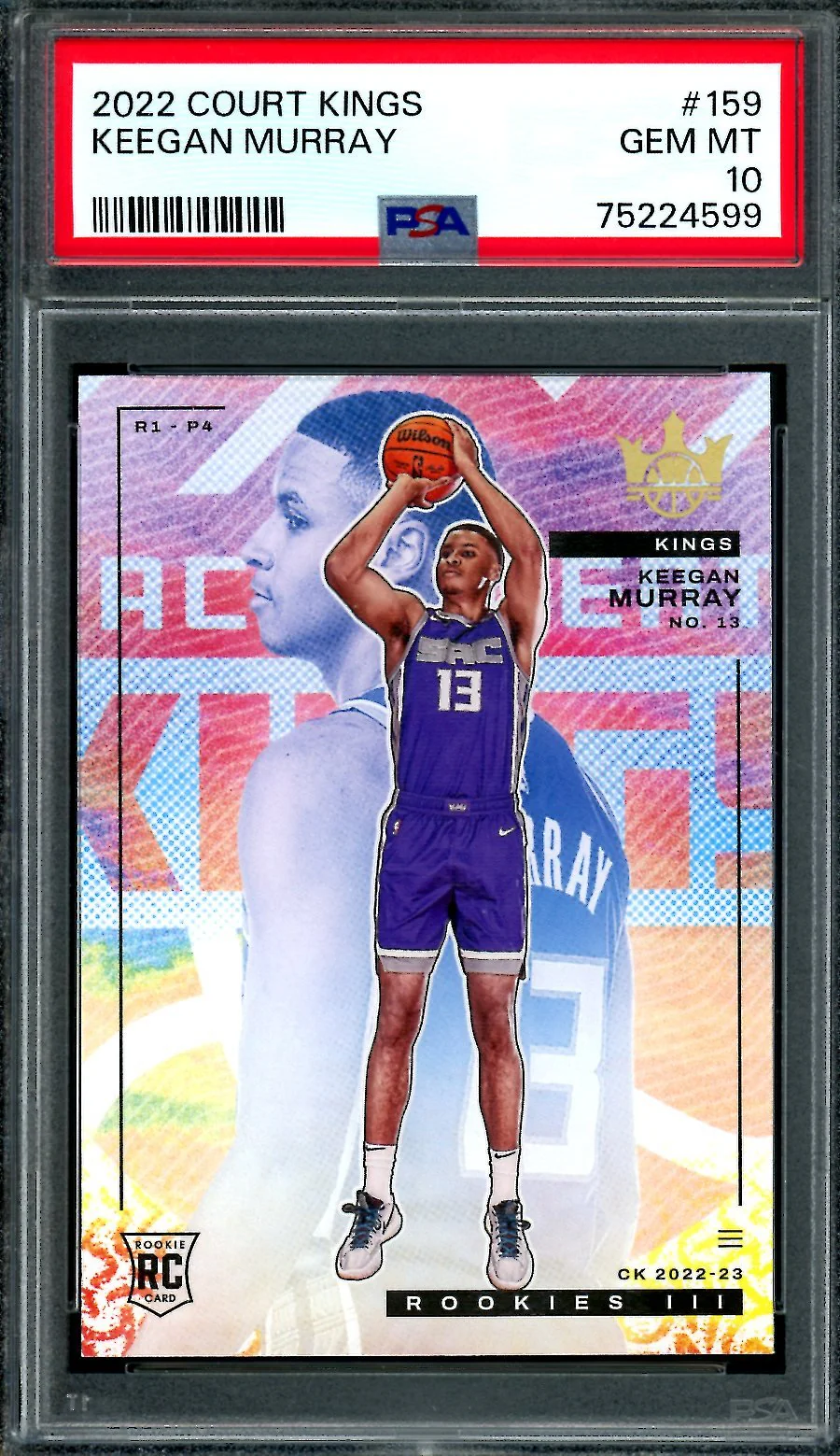 2022/23 Panini Court Kings Keegan Murray Rookie #159 PSA 10 Kings