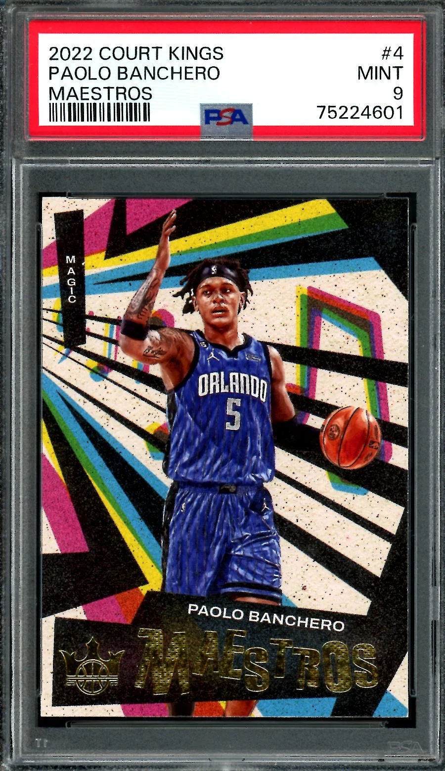 2022/23 Panini Court Kings Paolo Banchero Rookie Maestros PSA 9 Magic