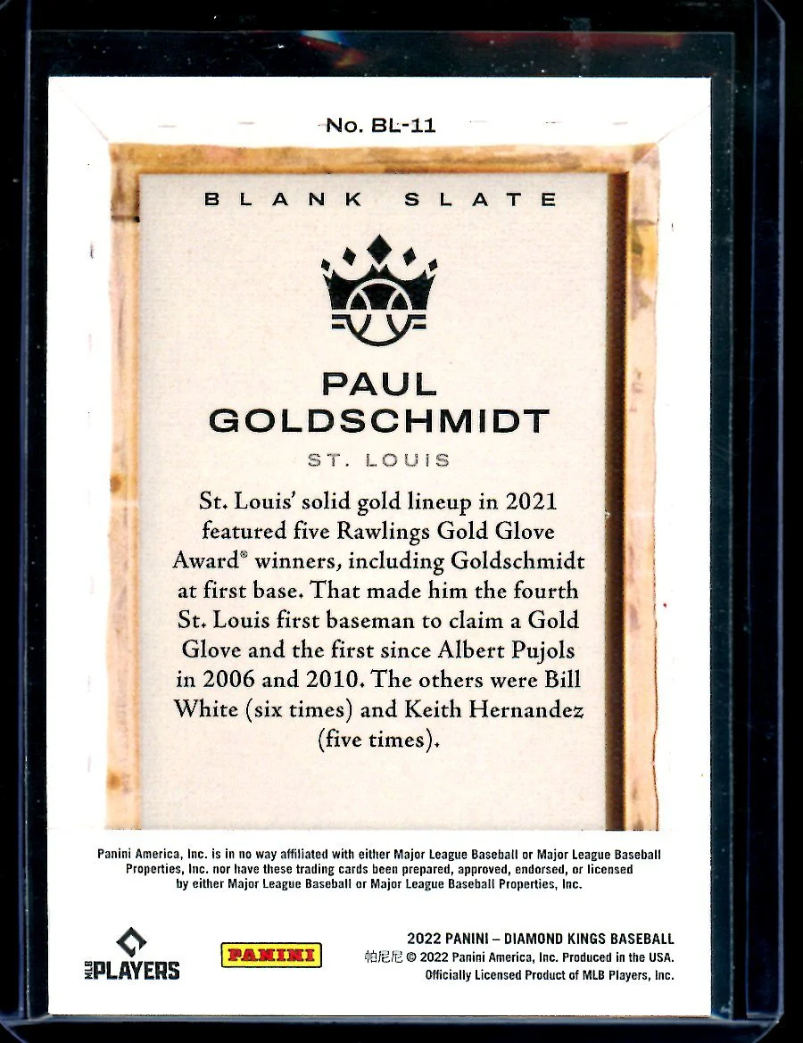 2022 Panini Diamond Kings Paul Goldschmidt Blank Slate SSP Cardinals - Image 2