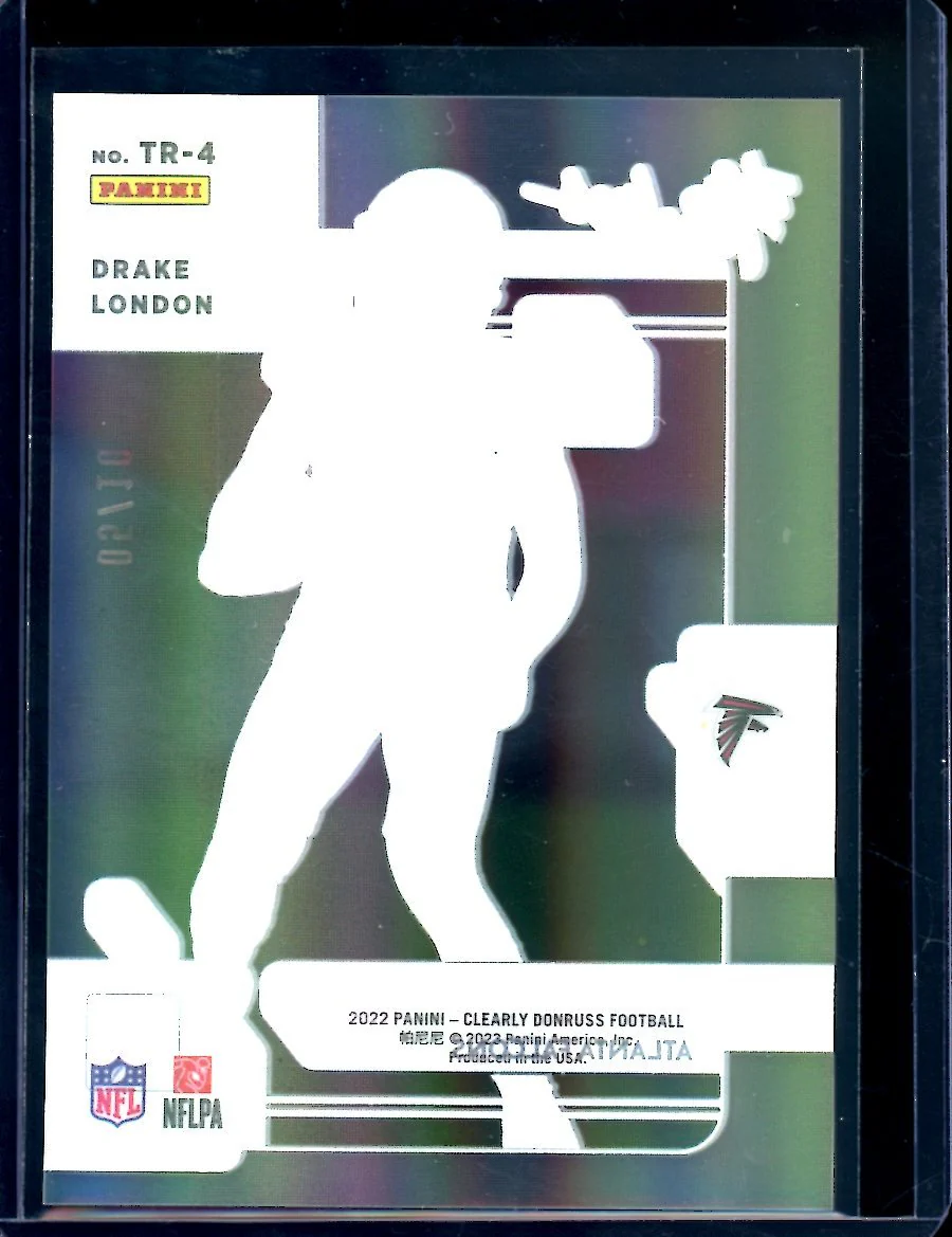 2022 Panini Donruss Clearly Drake London Rookie The Rookies /10 Falcons - Image 2