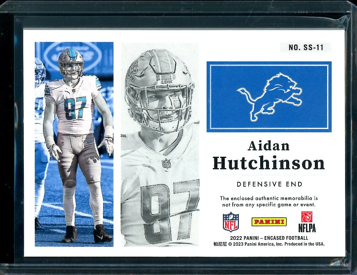 2022 Panini Encased Aidan Hutchinson Rookie Patch /50 Lions - Image 2