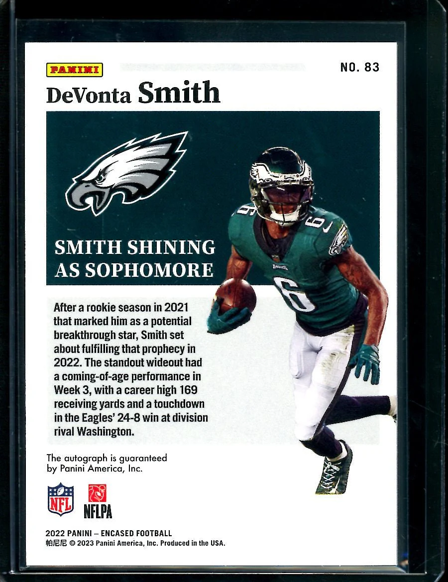 2022 Panini Encased DeVonta Smith Auto /20 Eagles - Image 2