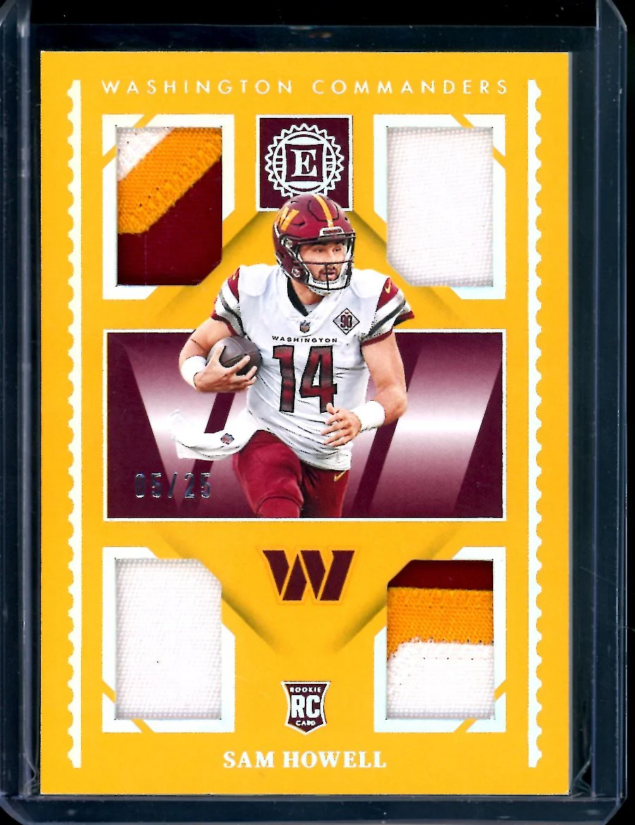 2022 Panini Encased Sam Howell Rookie Patch Yellow /25 Commanders