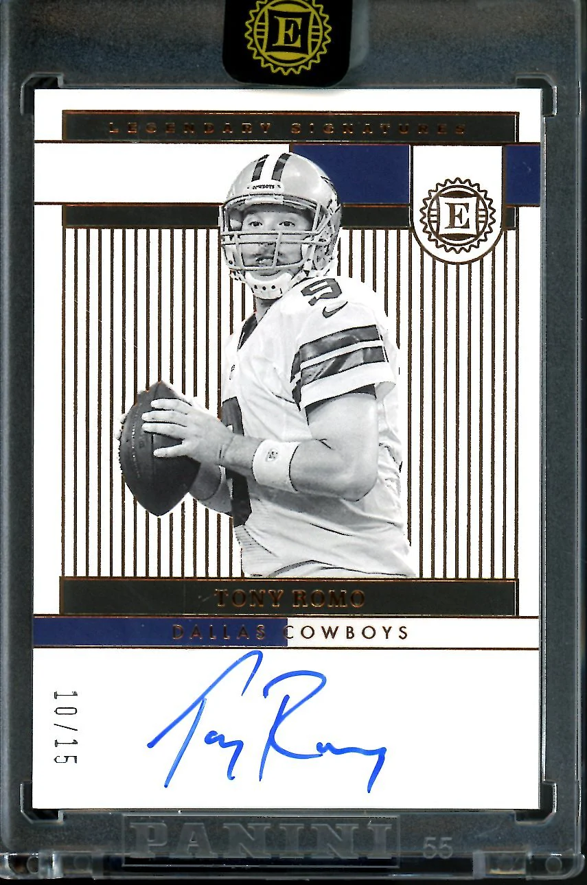 2022 Panini Encased Tony Romo Legendary Signatures Auto /15 Cowboys
