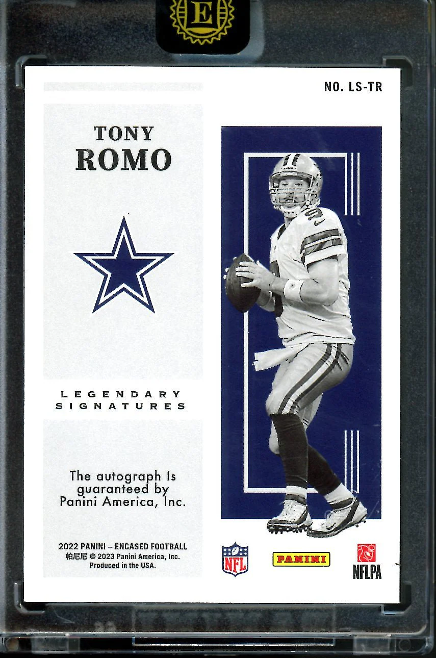 2022 Panini Encased Tony Romo Legendary Signatures Auto /15 Cowboys - Image 2