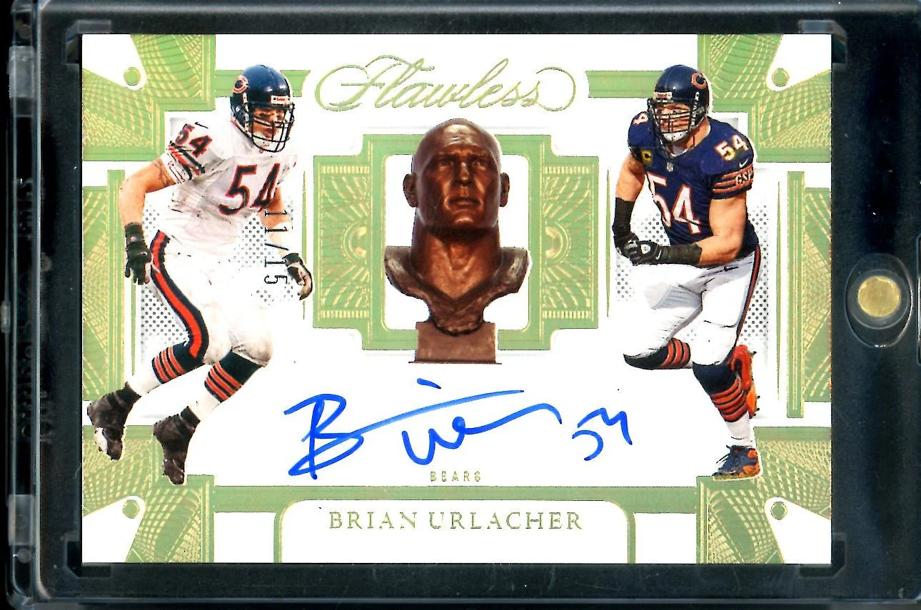 2022 Panini Flawless Brian Urlacher Hall of Fame Auto Gold /15 Bears