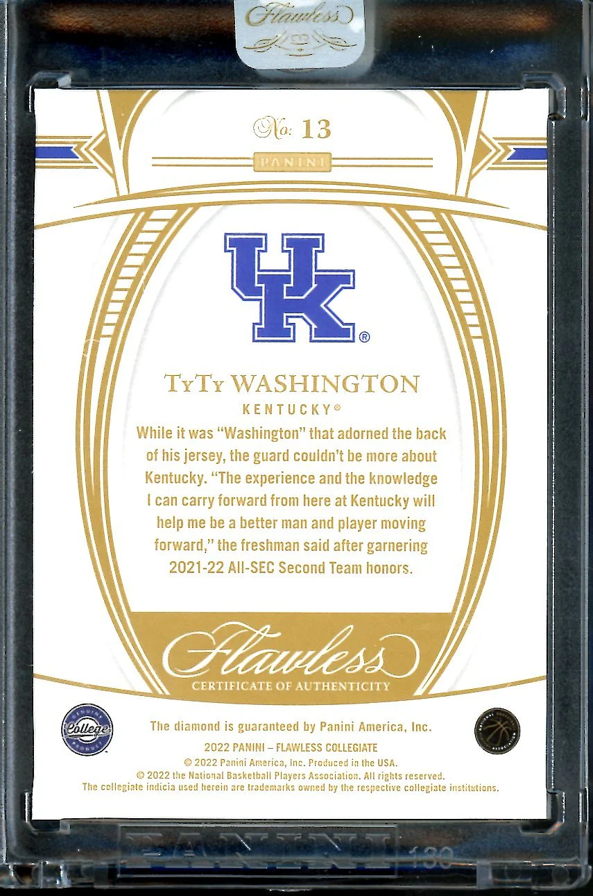 2022/23 Panini Flawless Collegiate TyTy Washington Rookie Diamond /25 Rockets - Image 2