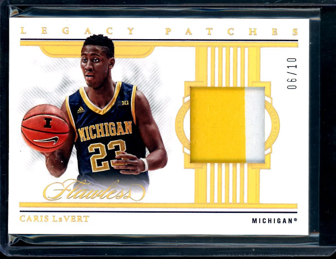2022/23 Panini Flawless Collegitae Caris LeVert Gold Patch /10 Cavaliers
