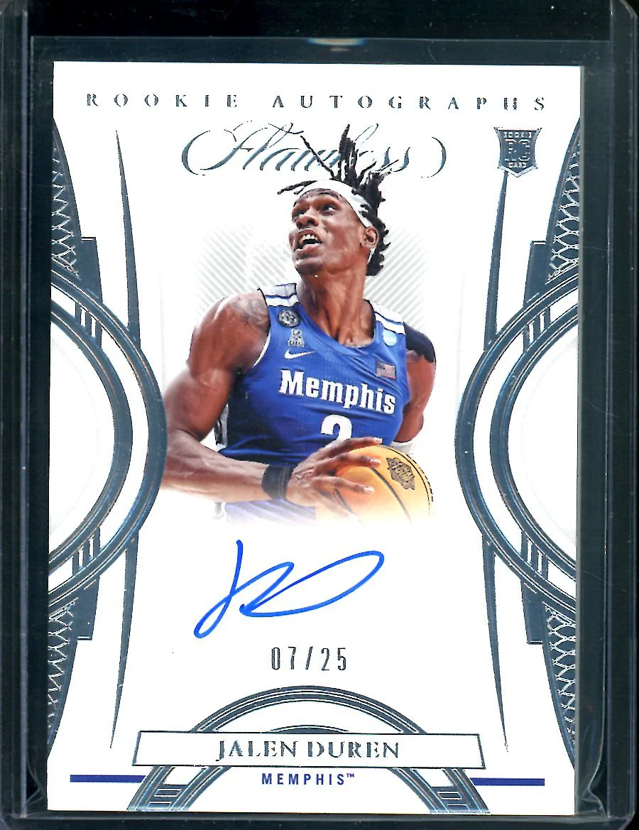 2022/23 Panini Flawless Collegitae Jalen Duren Rookie Auto /25 Pistons