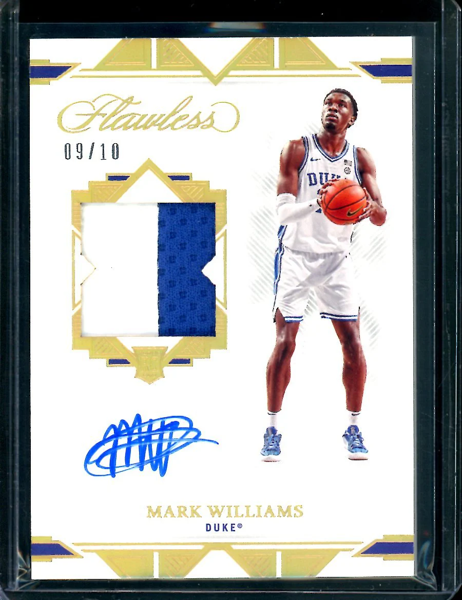 2022/23 Panini Flawless Collegitae Mark Williams Rookie RPA Gold /10 Hornets