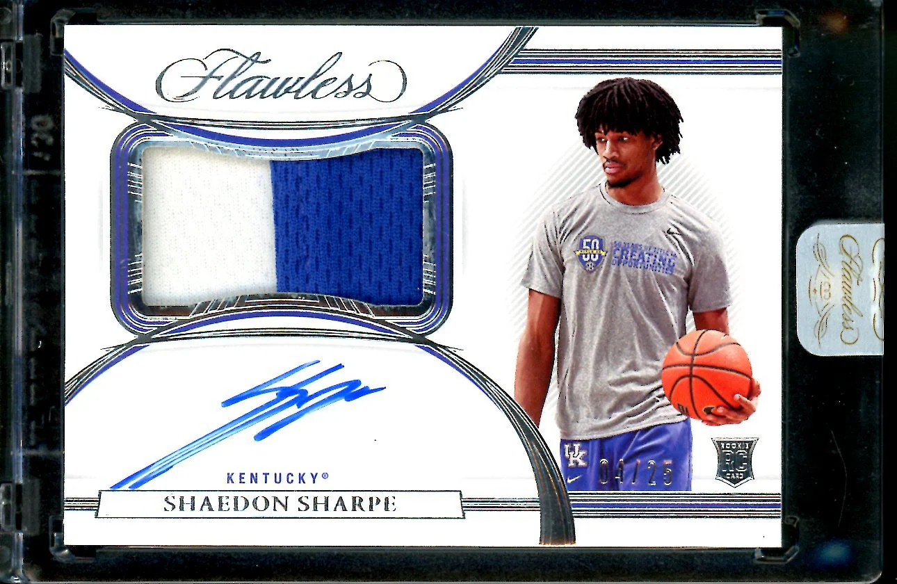 2022/23 Panini Flawless Collegitae Shaedon Sharpe Rookie RPA /25 Trailblazers