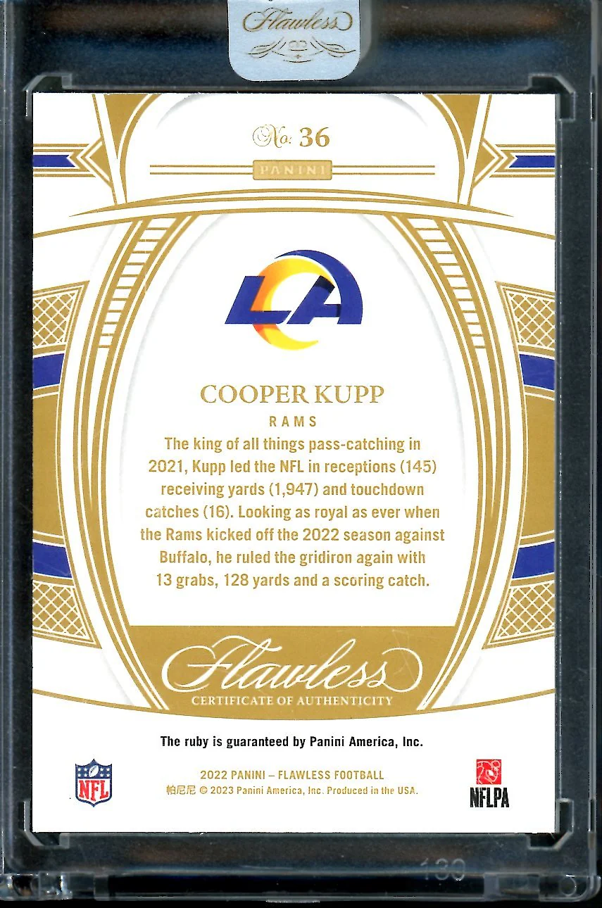 2022 Panini Flawless Cooper Kupp Ruby /20 Rams - Image 2