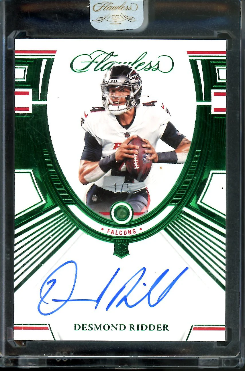 2022 Panini Flawless Desmond Ridder Rookie Emerald Auto /5 Falcons