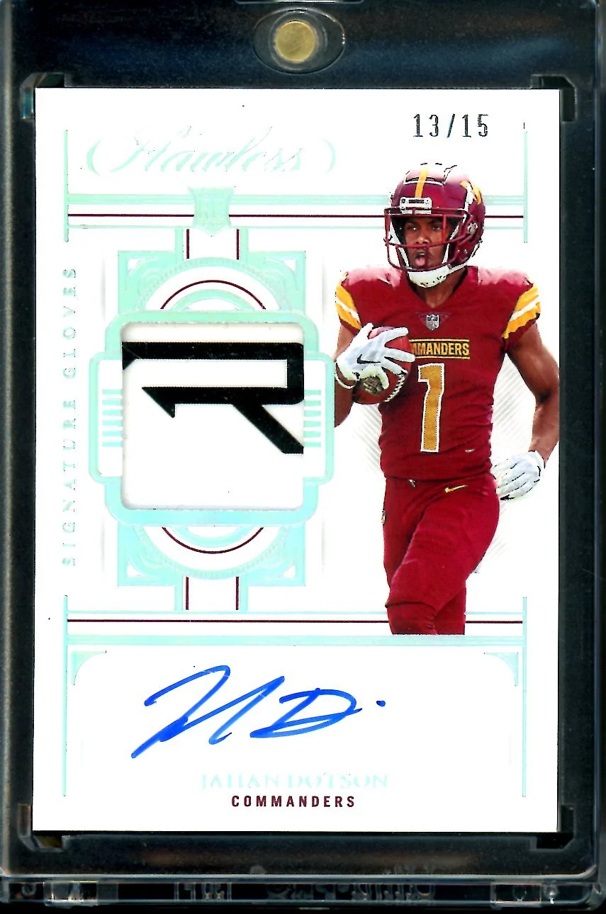 2022 Panini Flawless Jahan Dotson Rookie Auto Signature Gloves RPA /15 Commanders