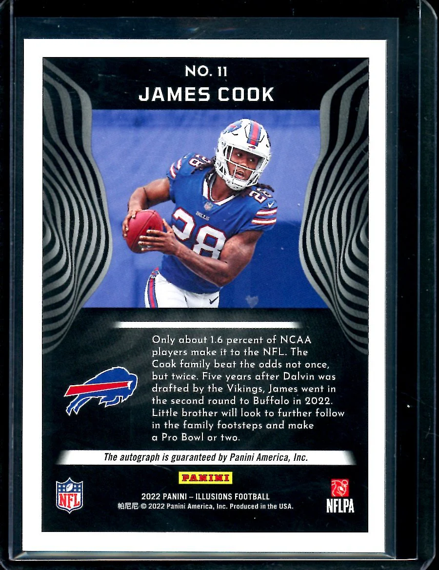 2022 Panini Illusions James Cook Rookie Auto Red /75 Bills - Image 2